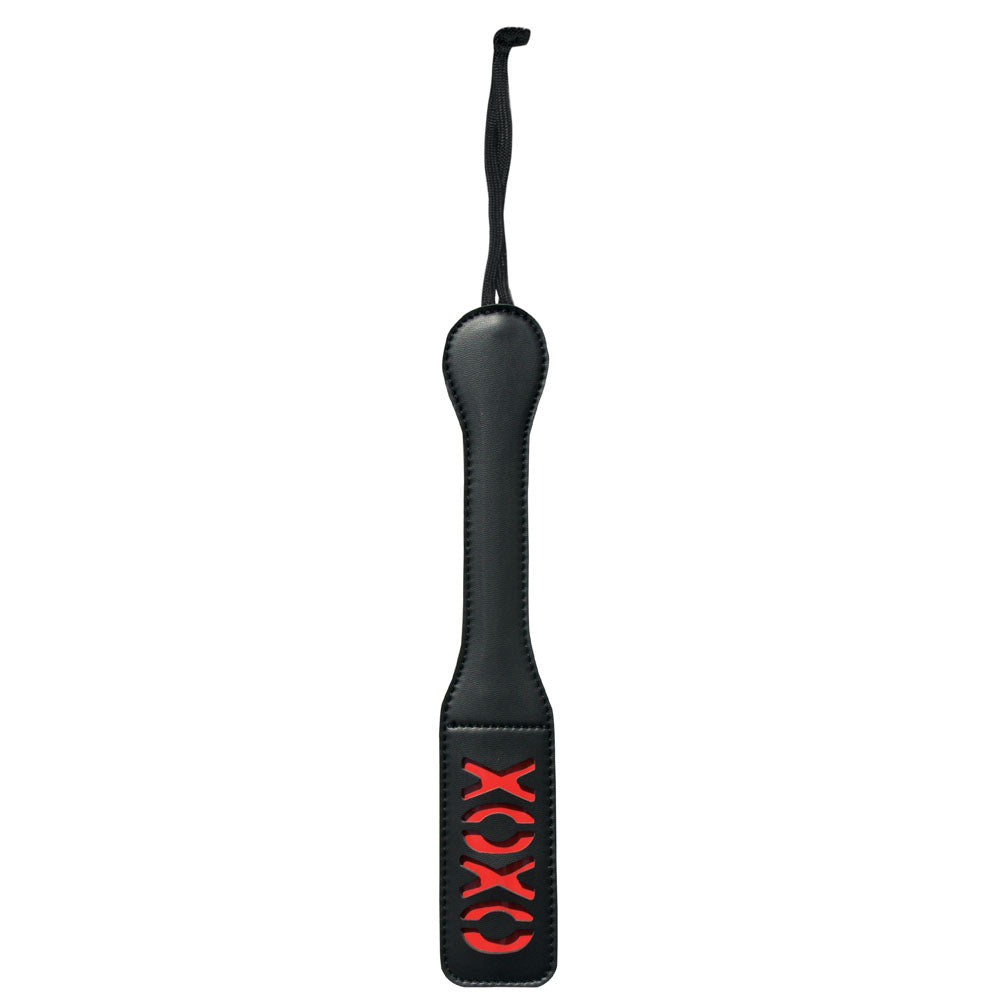 Sex & Mischief XOXO Paddle - Black - Black Paddle Sportsheets